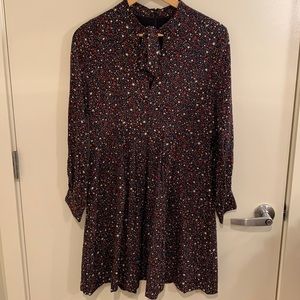 Madewell Star Pattern Bow Collar Dress (size 6)